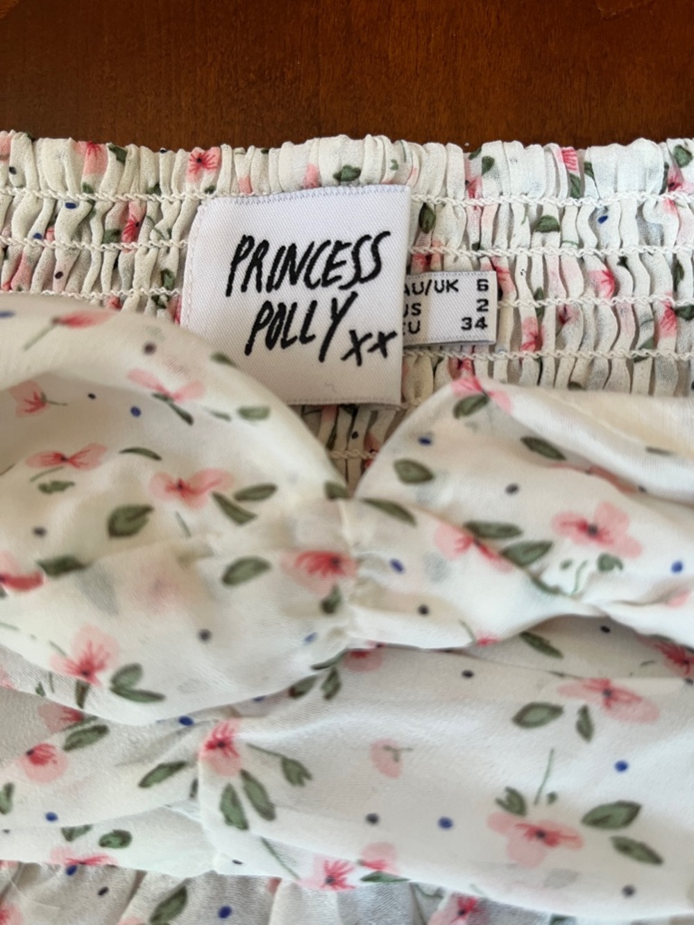 Princess Polly White Floral Ruffle Crop Top - Picture 4 of 6